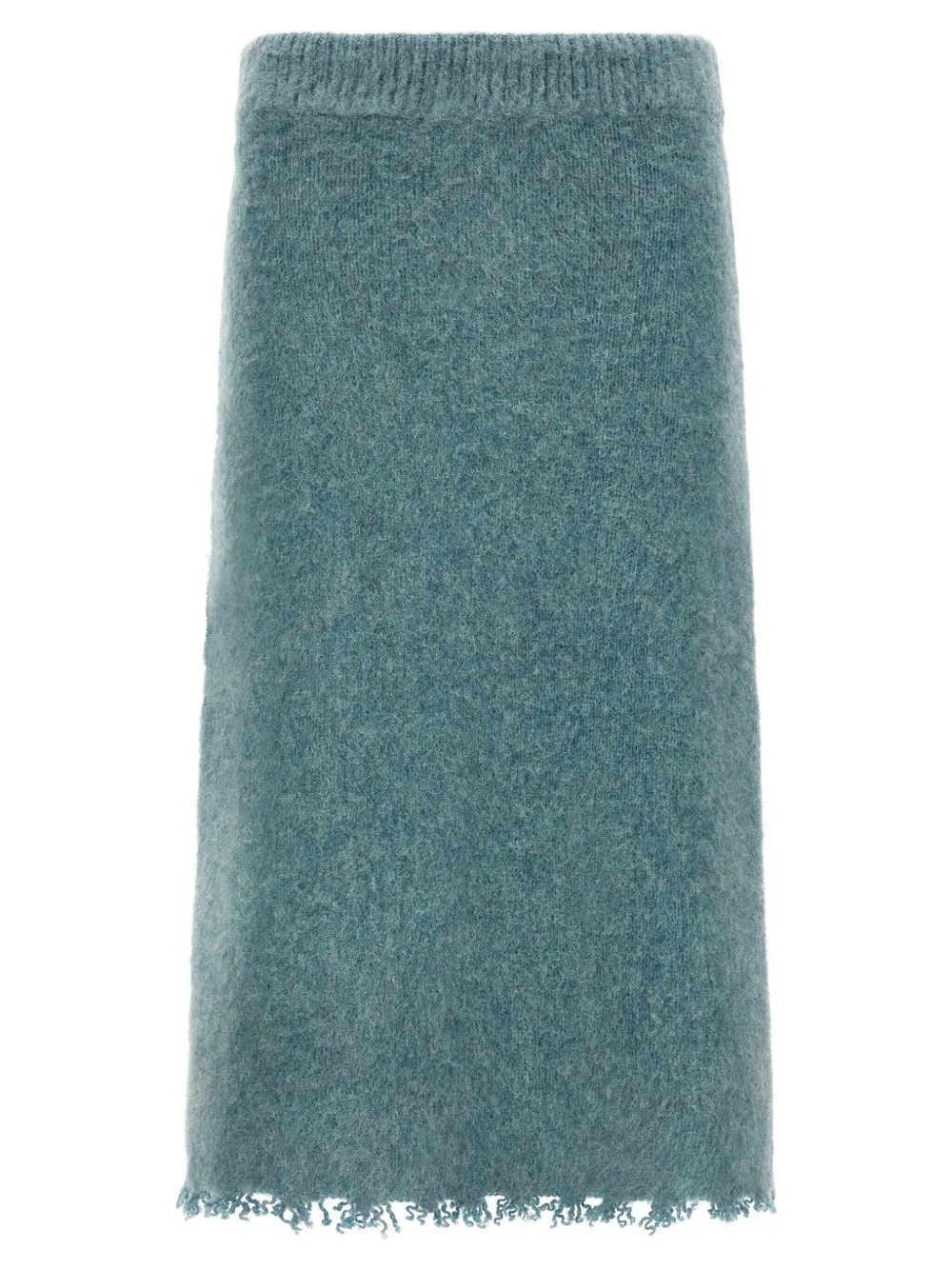 Jil Sander elastic-waistband knitted midi skirt - Blauw