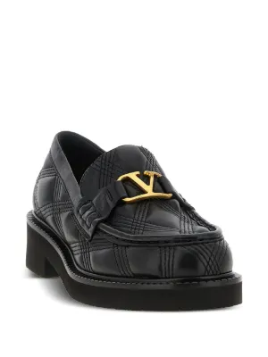 VALENTINO レザー ロゴ ローファー ミュール【注目商品】★ org.jpg