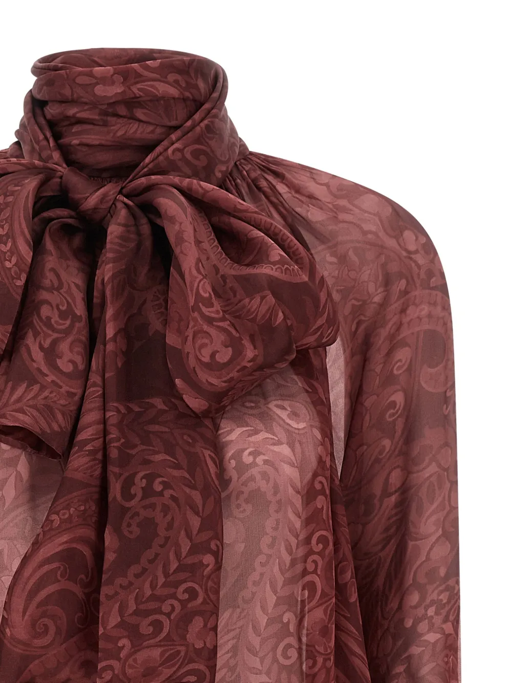 ETRO Blouse met paisley-print en strik Rood