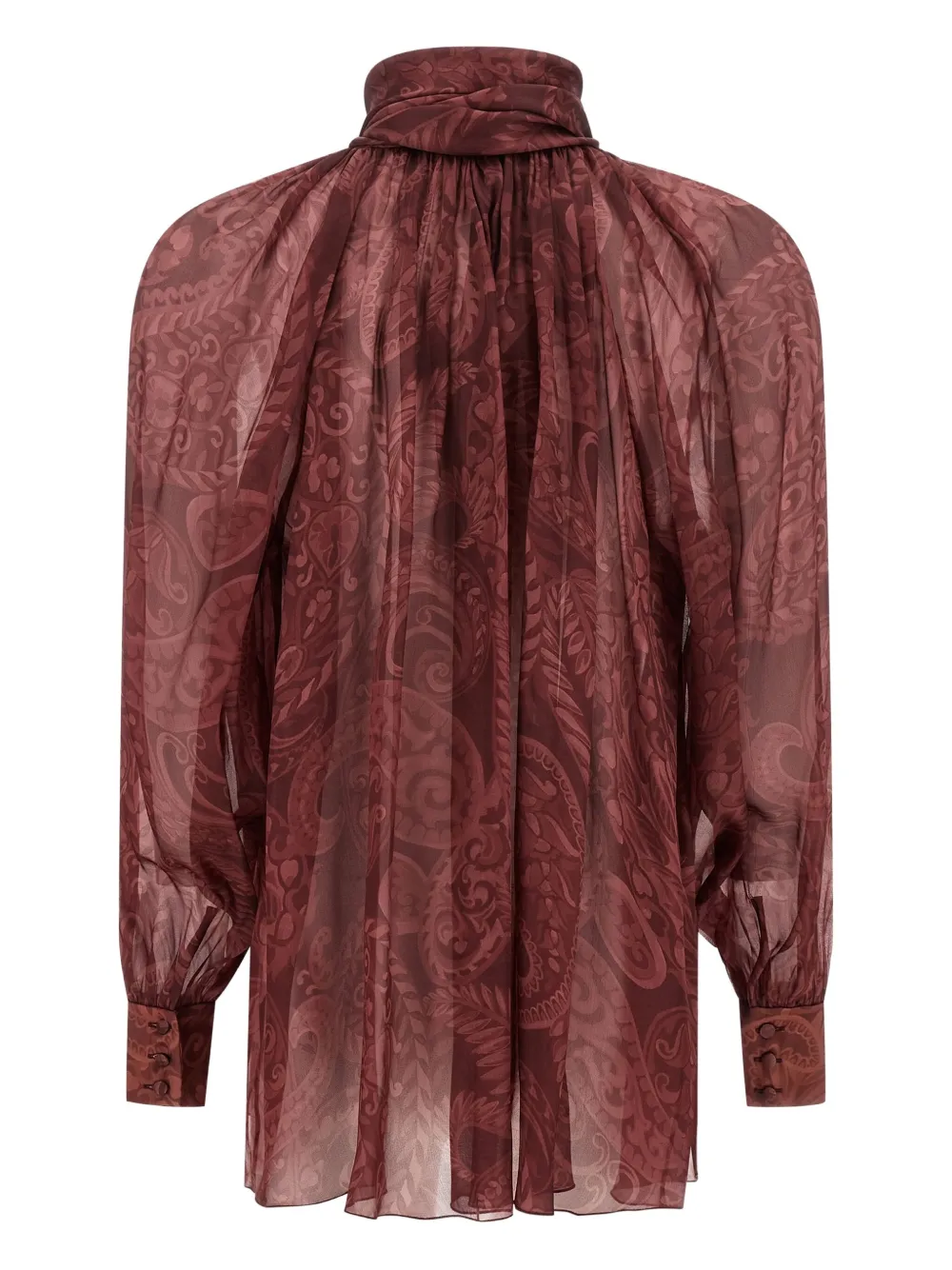 ETRO paisley-print bow blouse - Rood