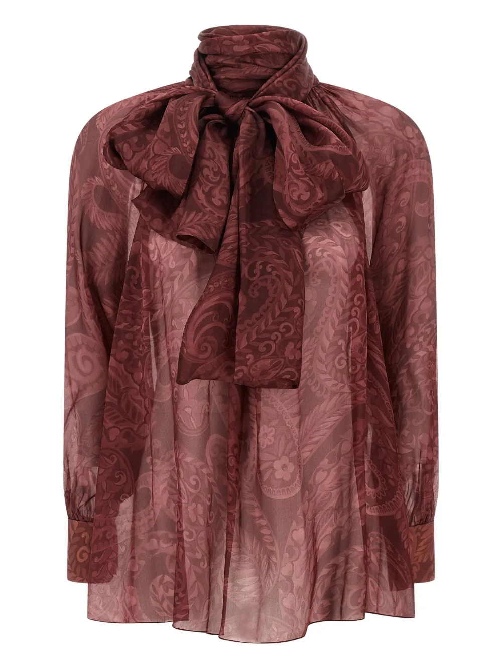 ETRO Blouse met paisley-print en strik Rood