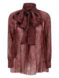 ETRO paisley-print bow blouse - Red
