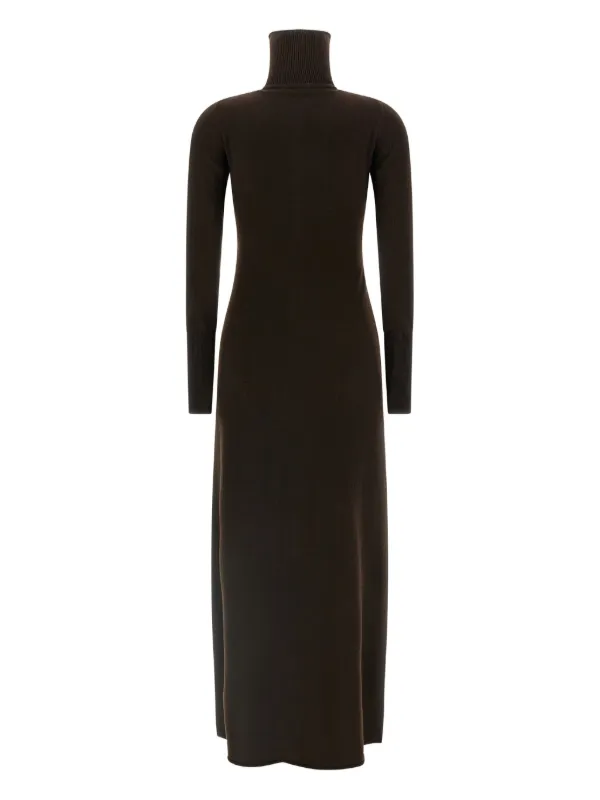 TOM FORD high-neck Button Maxi Dress Brown FARFETCH PH