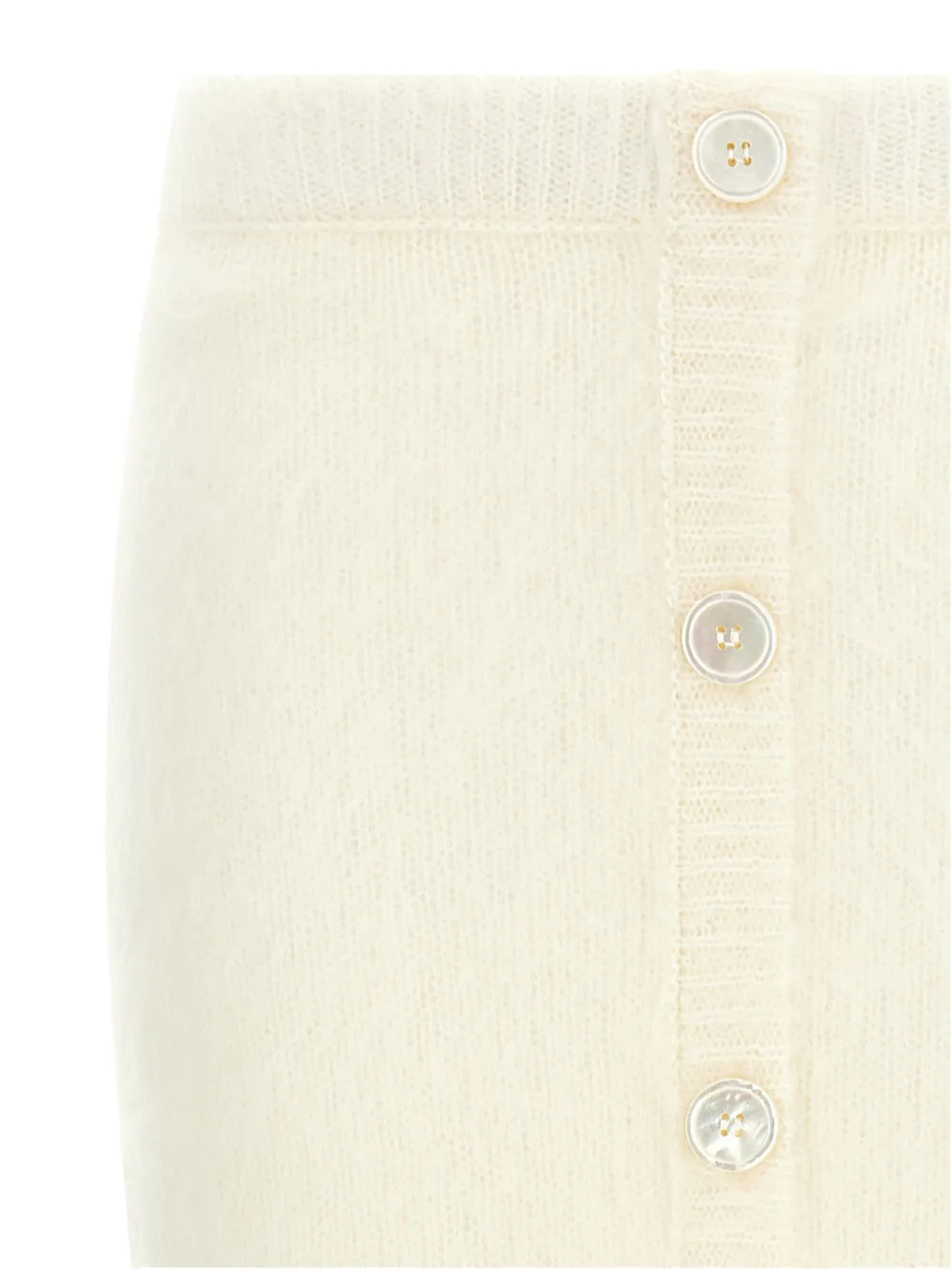 Alessandra Rich Carded midi-rok van mohairblend Beige