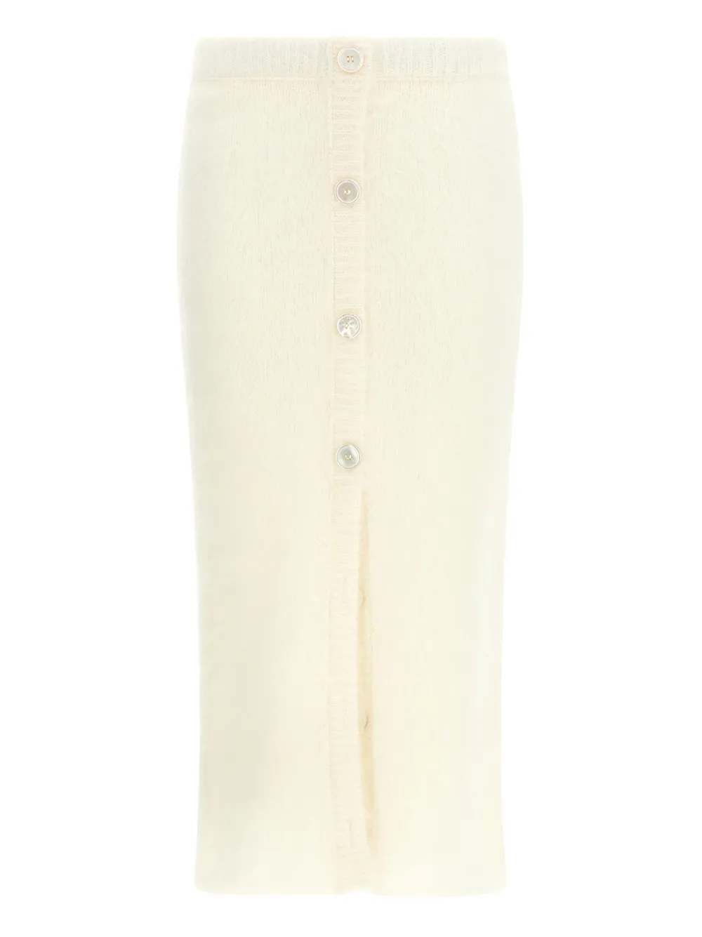 Alessandra Rich Carded midi-rok van mohairblend Beige