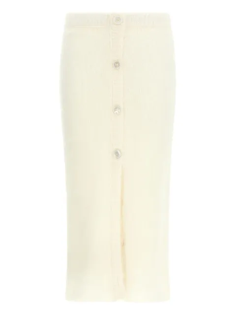 Alessandra Rich Carded mohair-blend midi skirt