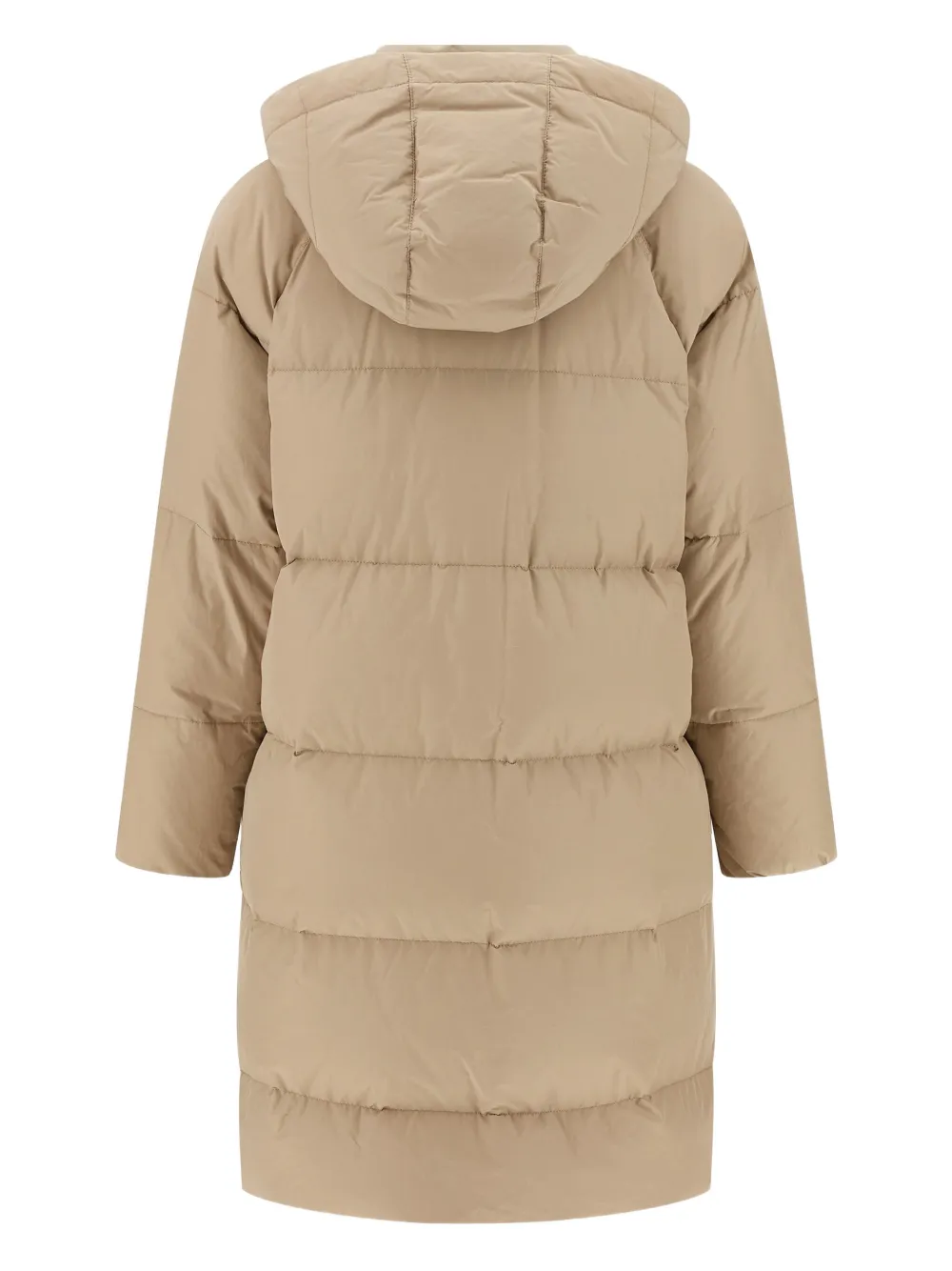 Brunello Cucinelli Gewatteerde donsjas met capuchon Beige