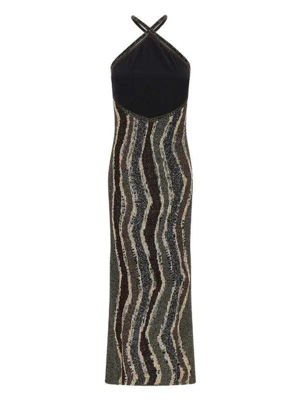missoni black and gold dress Missoni Pleated Mini Dress - Black