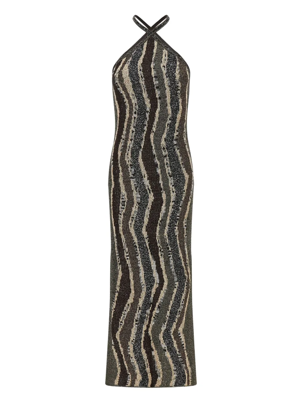 Missoni Maxi-jurk met halternek en patroon Bruin