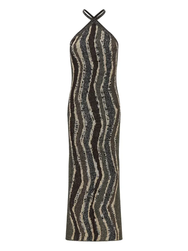 Missoni - Long dress with wave pattern, Women, Brown, Size: 42