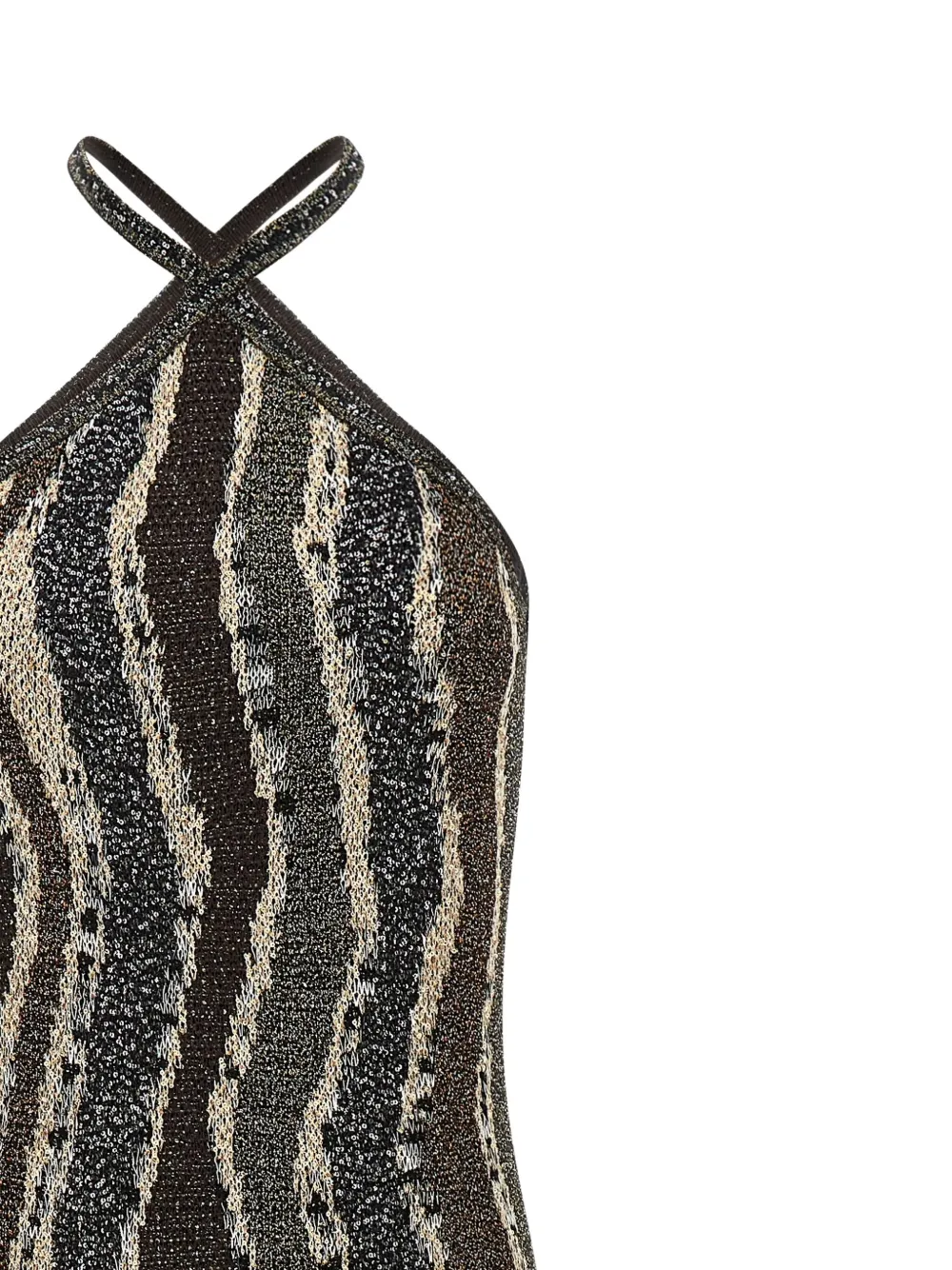 Missoni Maxi-jurk met halternek en patroon Bruin