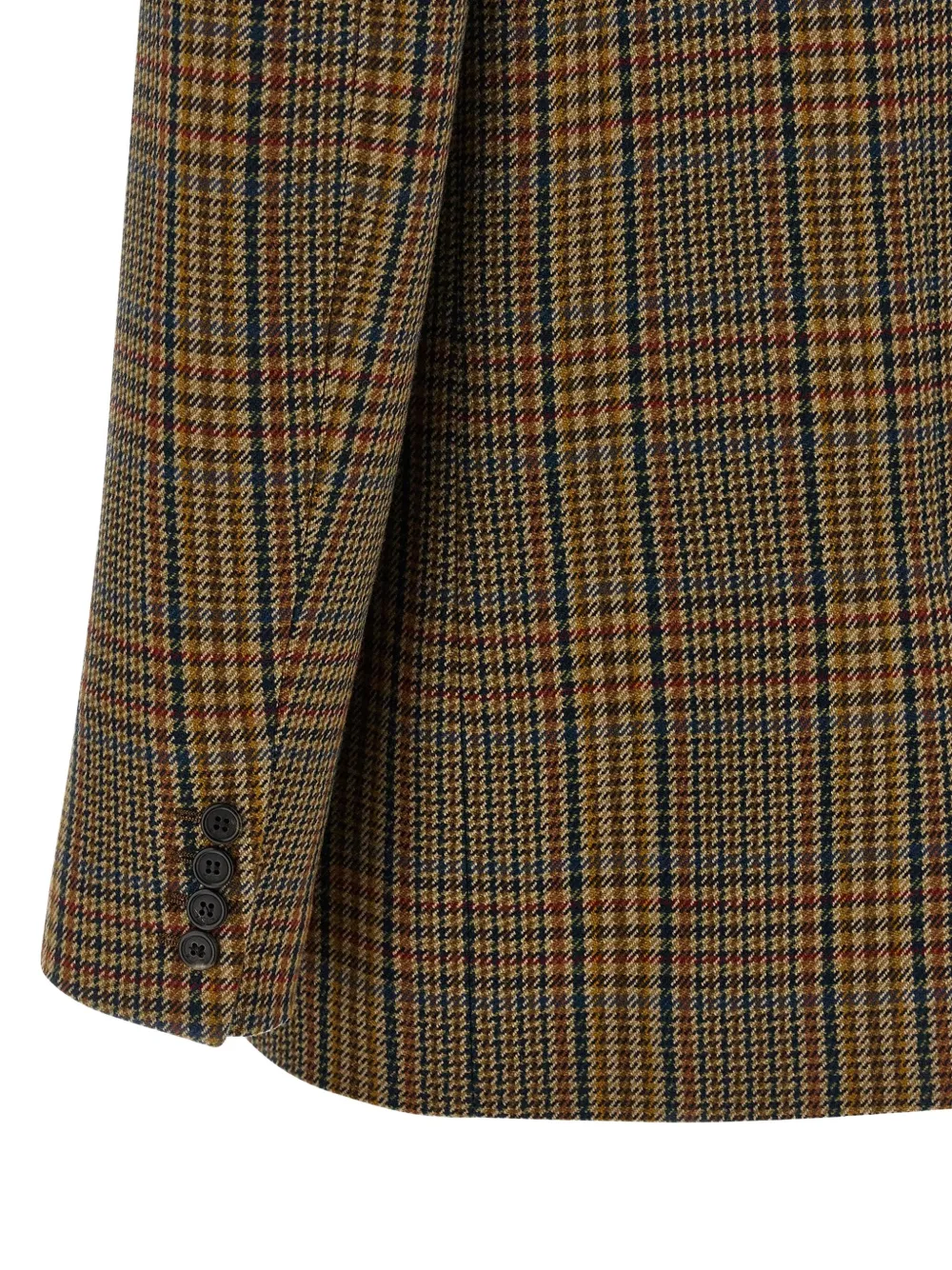 Saint Laurent Prince of Wales geruite blazer Bruin