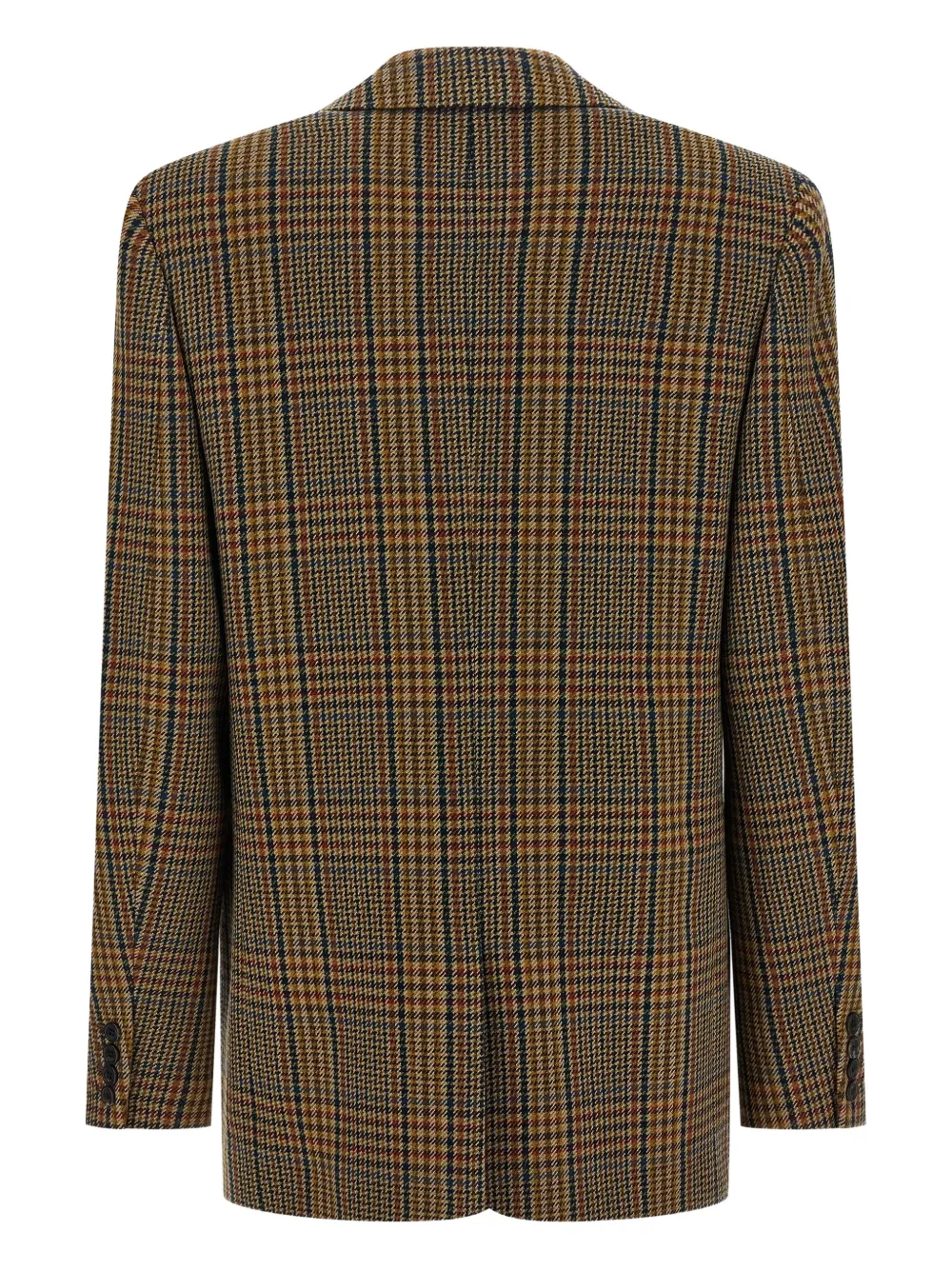 Saint Laurent Prince of Wales geruite blazer Bruin