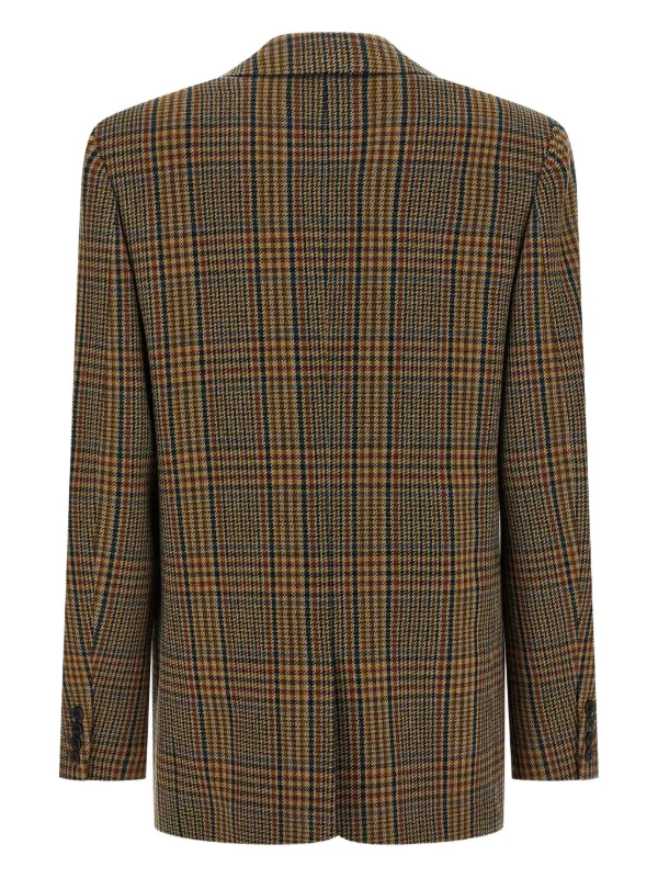 Yves Saint Laurent チェック柄 ジャケット Saint Laurent チェック ジャケット | ブラウン | FARFETCH JP