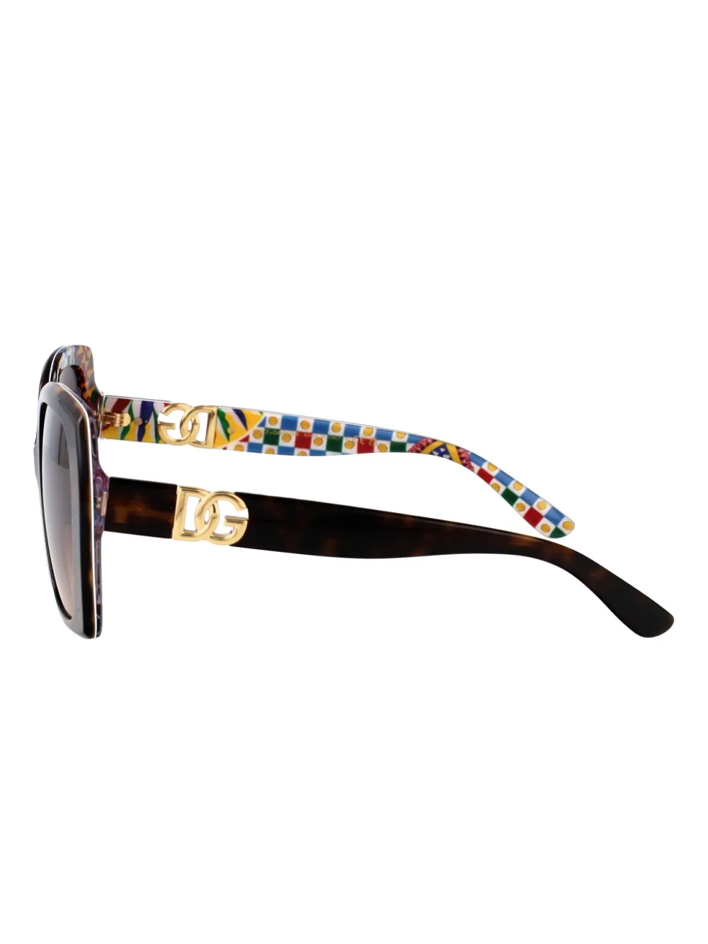 Dolce & Gabbana Eyewear Zonnebril met oversized montuur Bruin