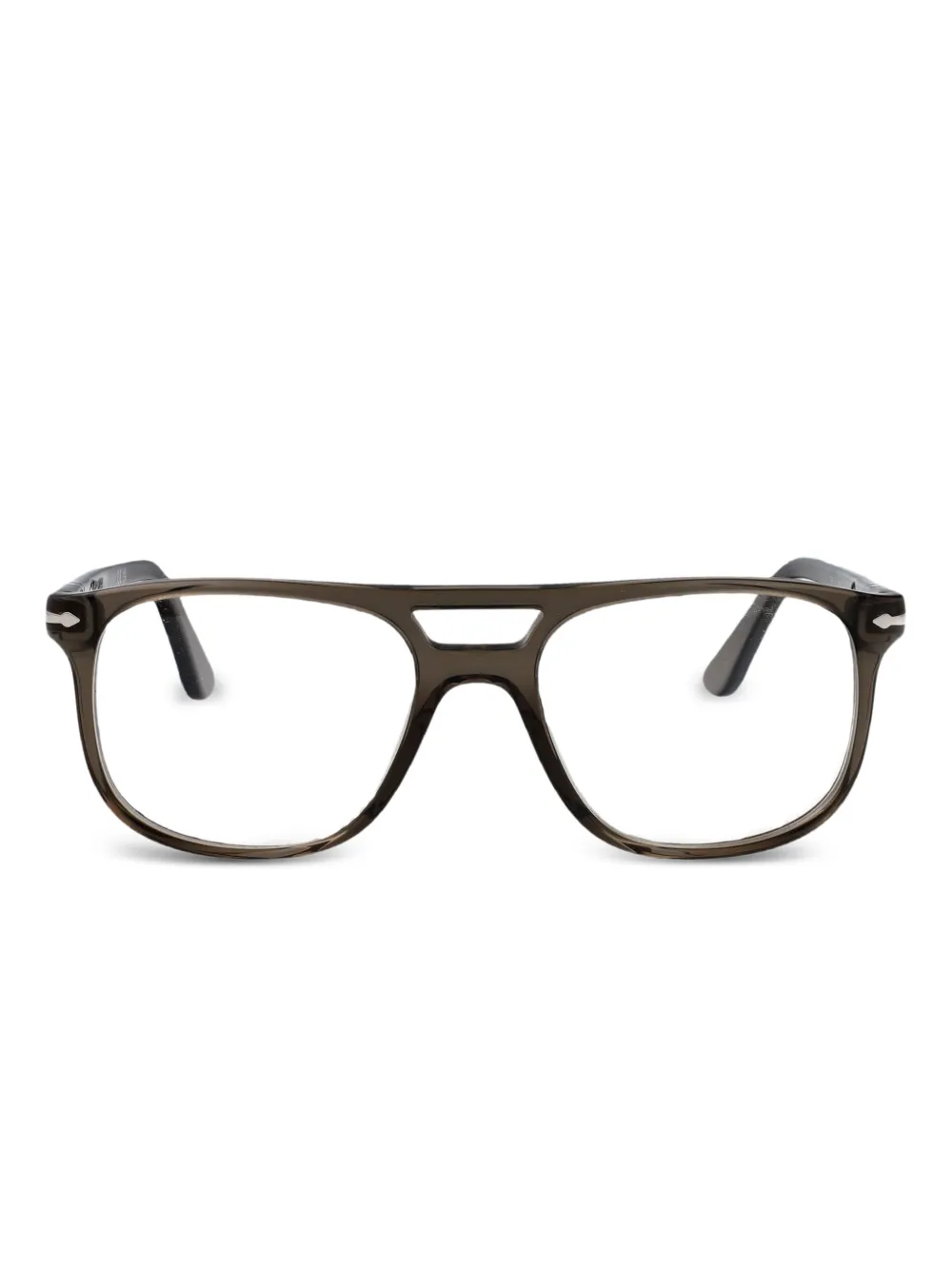 Persol rectangle double-bridge glasses | Black | Image 1