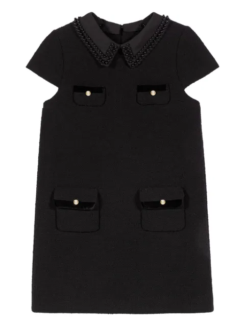 Maje beaded-collar four-pocket mini dress