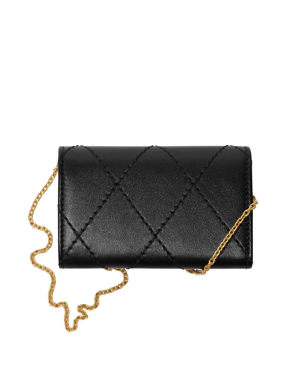 Burberry quilted chain card holder - Zwart