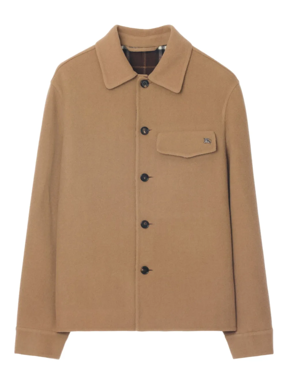 Burberry Button-closure Wool Overshirt In Brown