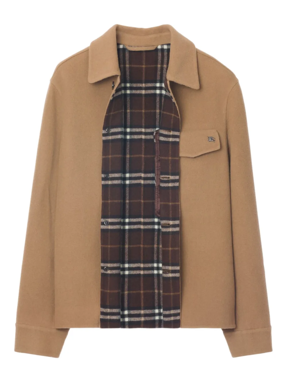 Burberry Button-closure Wool Overshirt In Brown