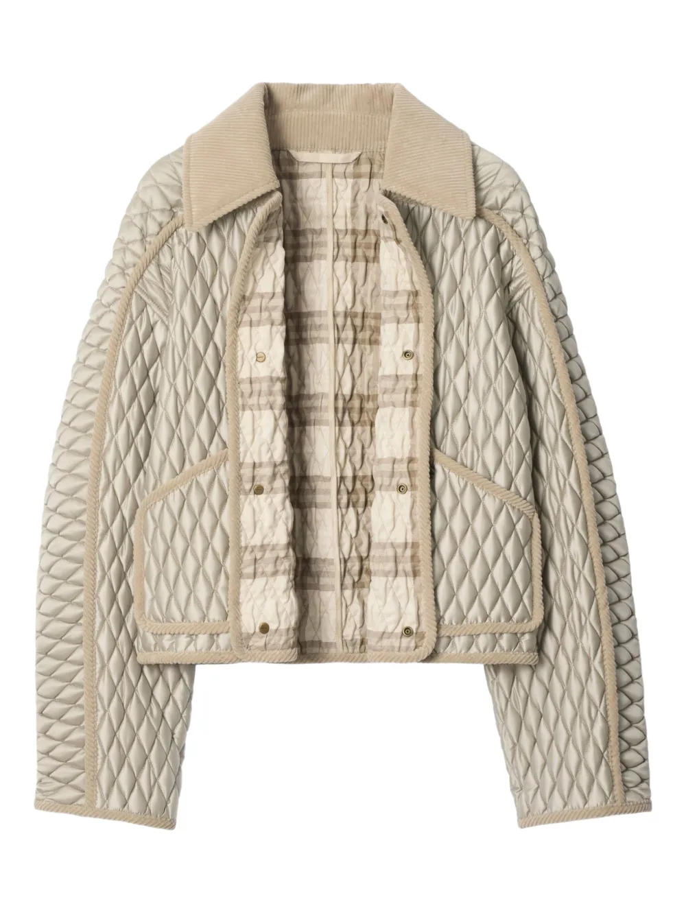 Burberry جاكيت مبطن 'فلوريستون' بأطراف مخملية مضلعة | جاكيتات قصيرة | Image 2