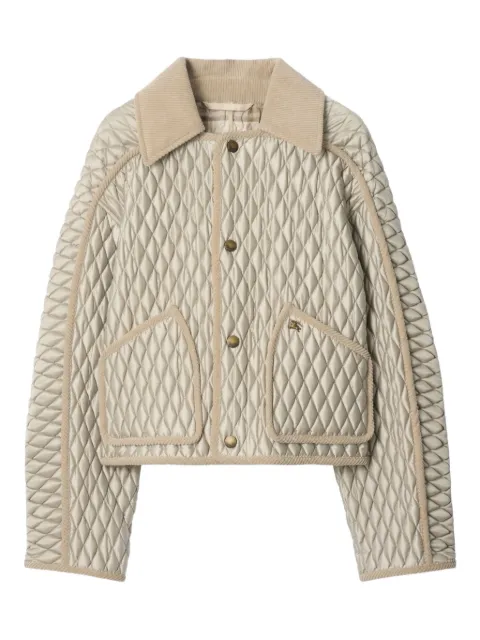 Burberry Floriston quilted corduroy-trimmed jacket