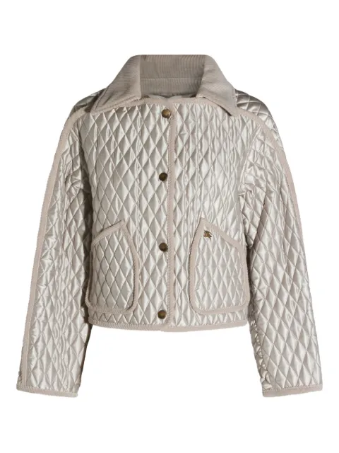 Burberry Floriston quilted corduroy-trimmed jacket