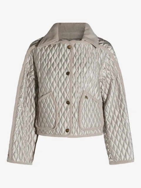 Burberry Floriston 绗缝灯芯绒边饰夹克