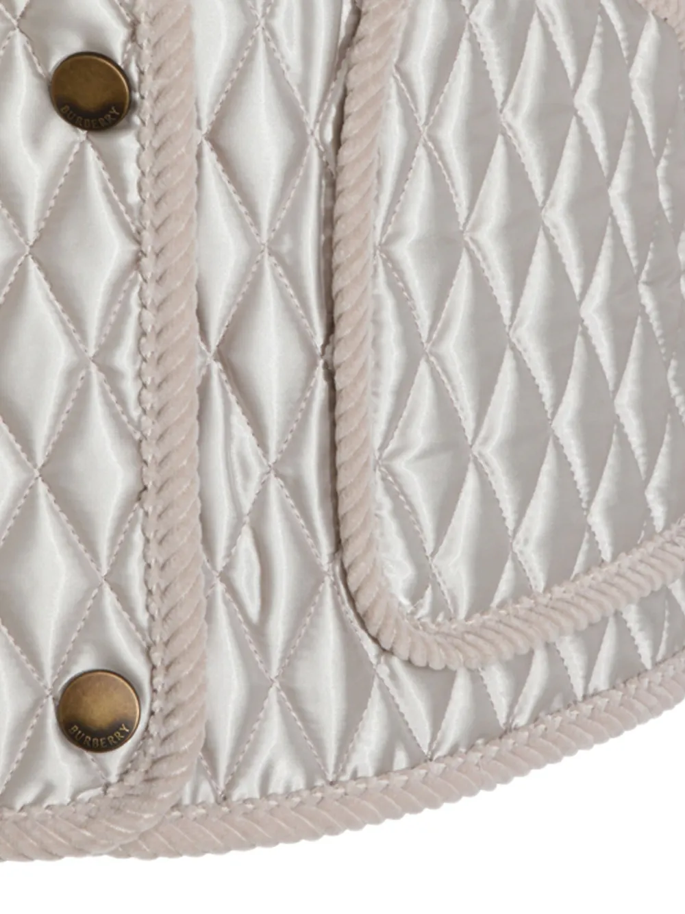 Burberry Floriston gewatteerd jack met ribfluwelen afwerking Beige