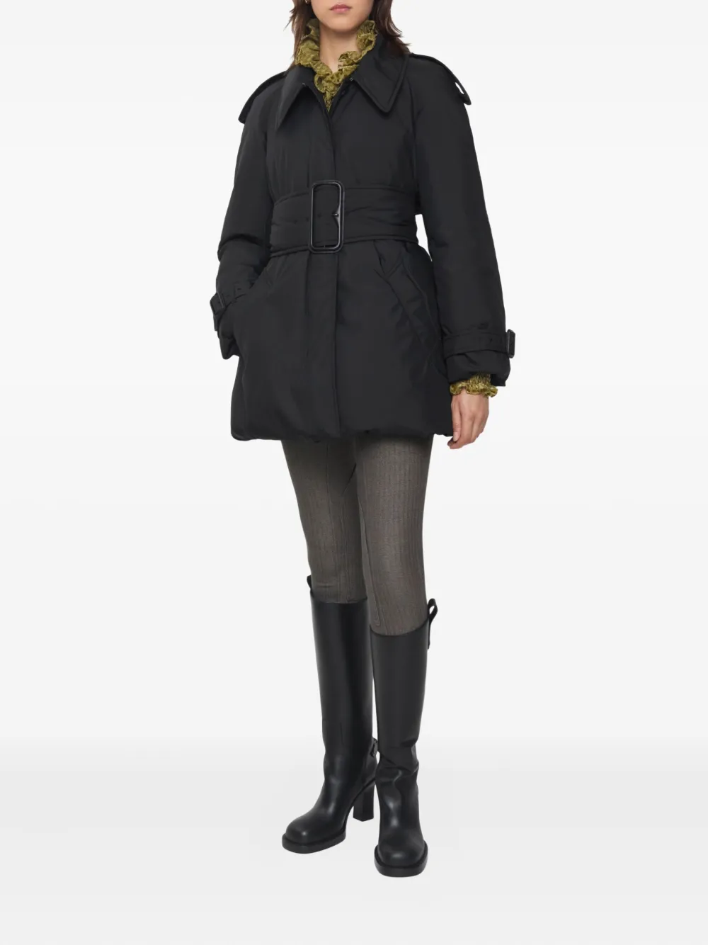 Burberry Berryhill Belted Coat In Black