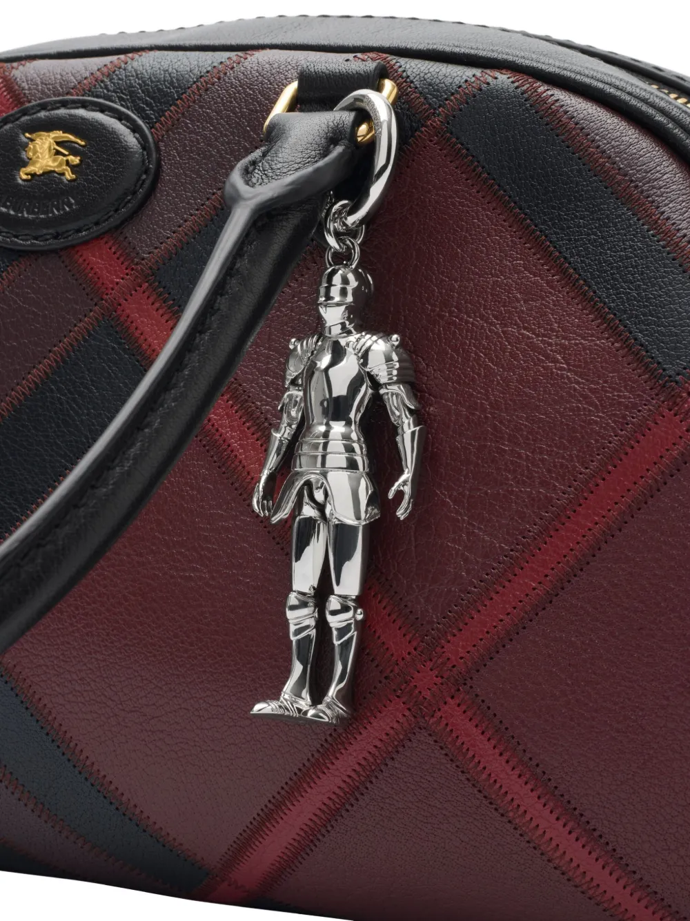 Burberry Equestrian-knight Keyring In Silver