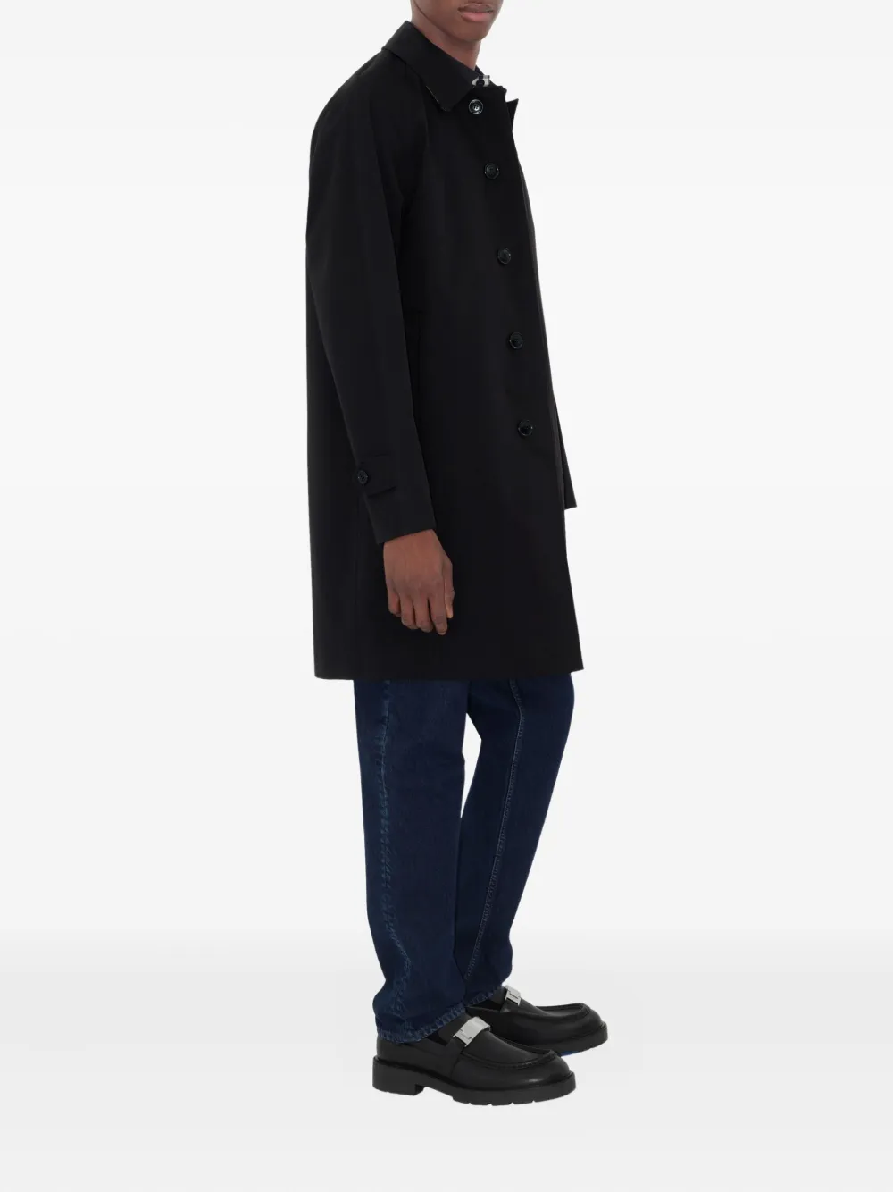 Burberry Katoenen trenchcoat met raglan mouwen Zwart