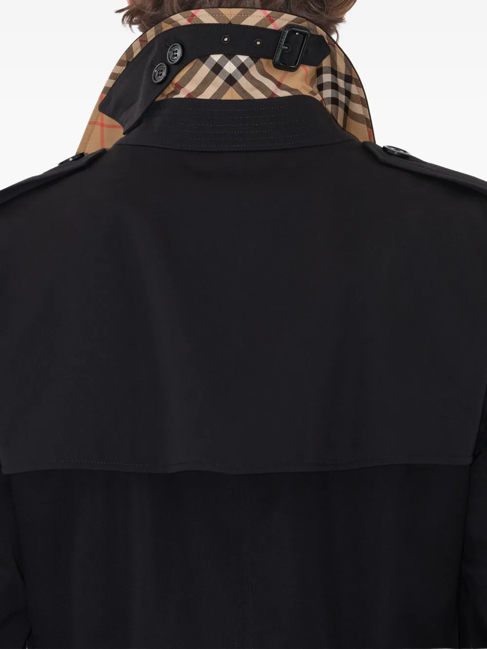 Burberry Trenchcoat met dubbele rij knopen en ceintuur Zwart