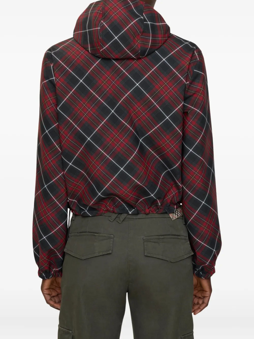 Burberry Check-pattern Hooded Jacket In Red