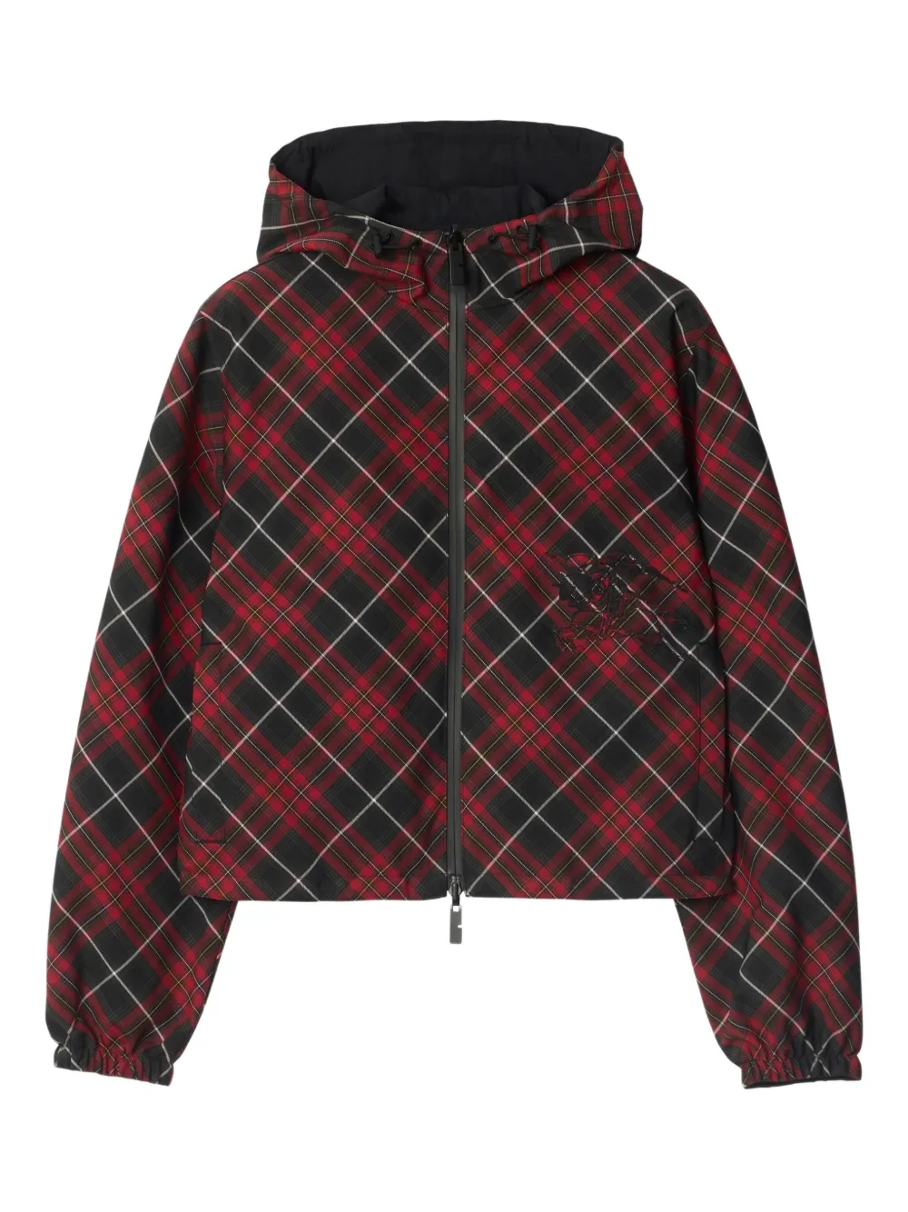 Burberry Check-pattern Hooded Jacket In Red