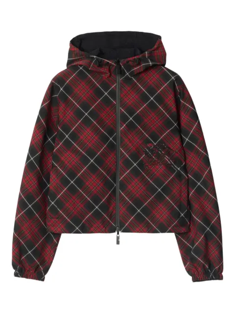 Burberry check-pattern hooded jacket