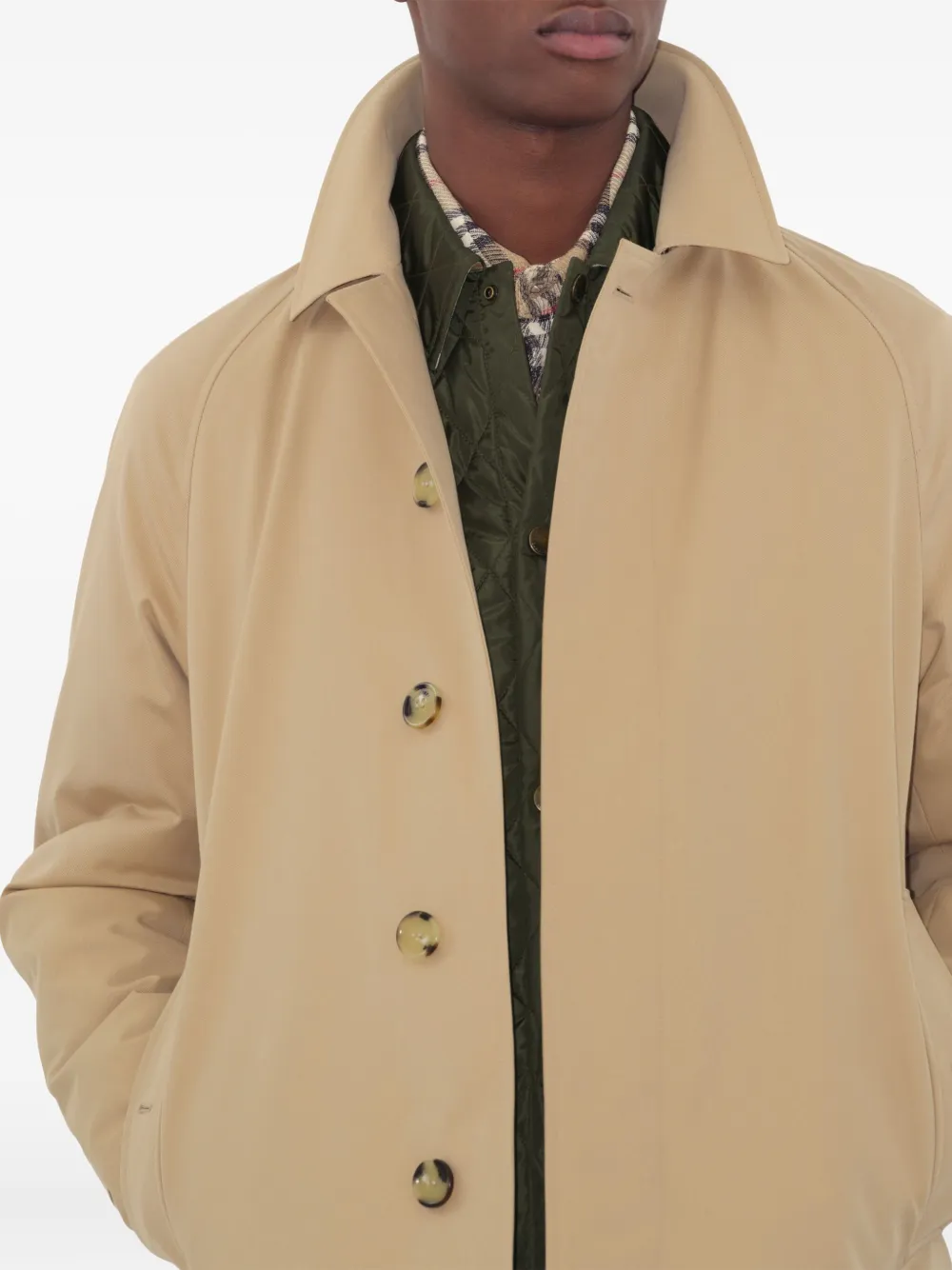 Burberry raglan-sleeve Button Trench Coat | Neutrals | FARFETCH UK