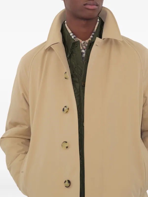 Burberry raglan-sleeve Button Trench Coat | Neutrals | FARFETCH