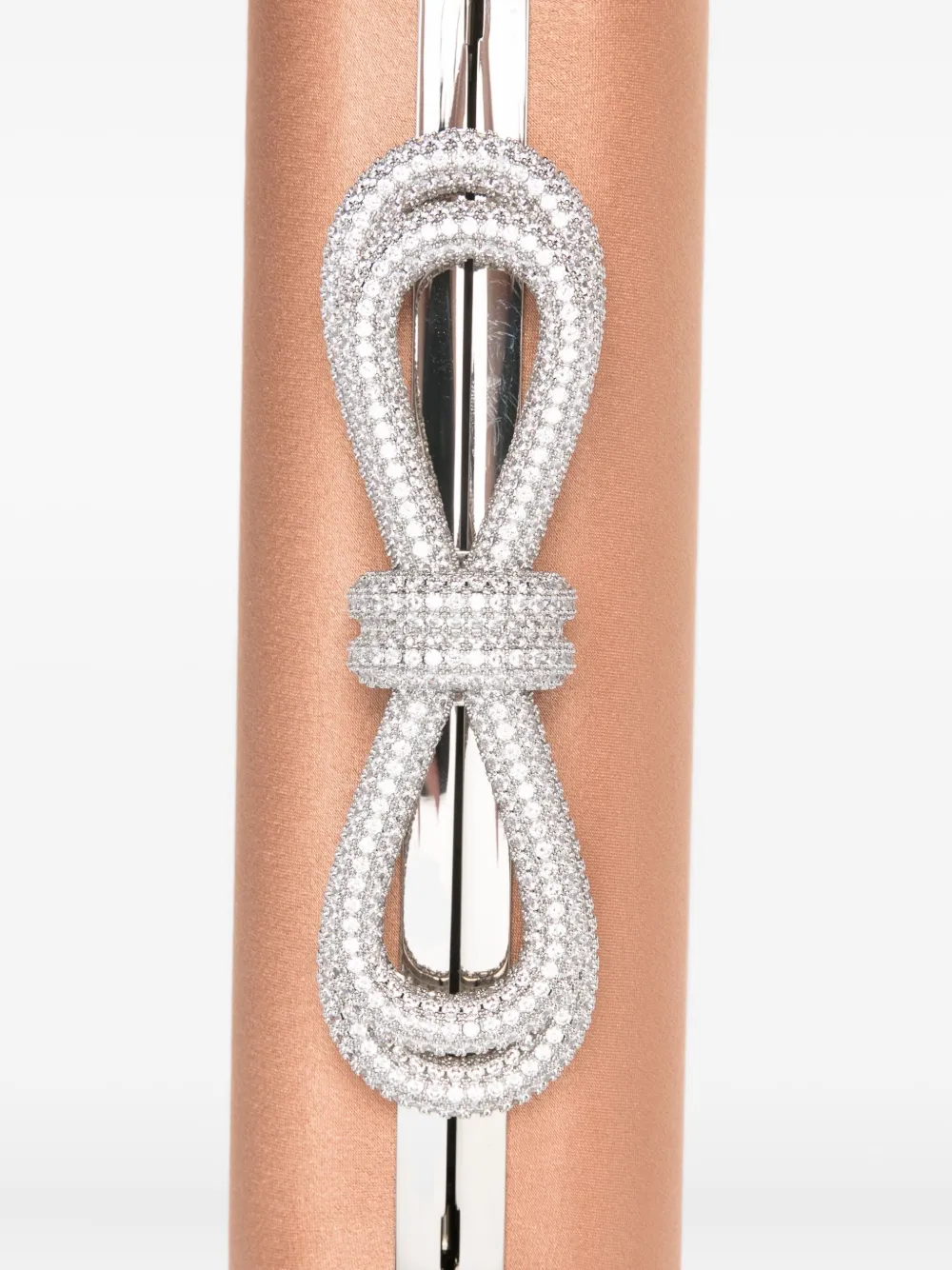Mach&mach Crystal-embellished Bow-detail Clutch Bag In Orange