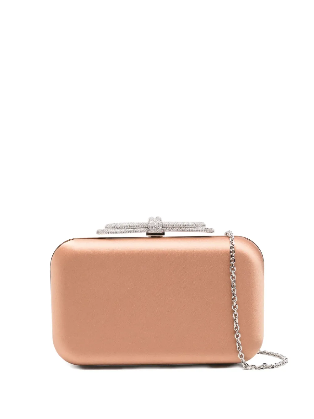Mach&mach Crystal-embellished Bow-detail Clutch Bag In Orange