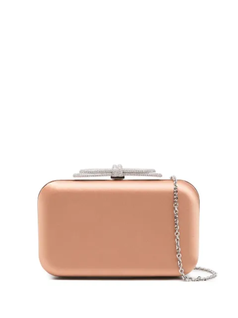 MACH & MACH crystal-embellished bow-detail clutch bag