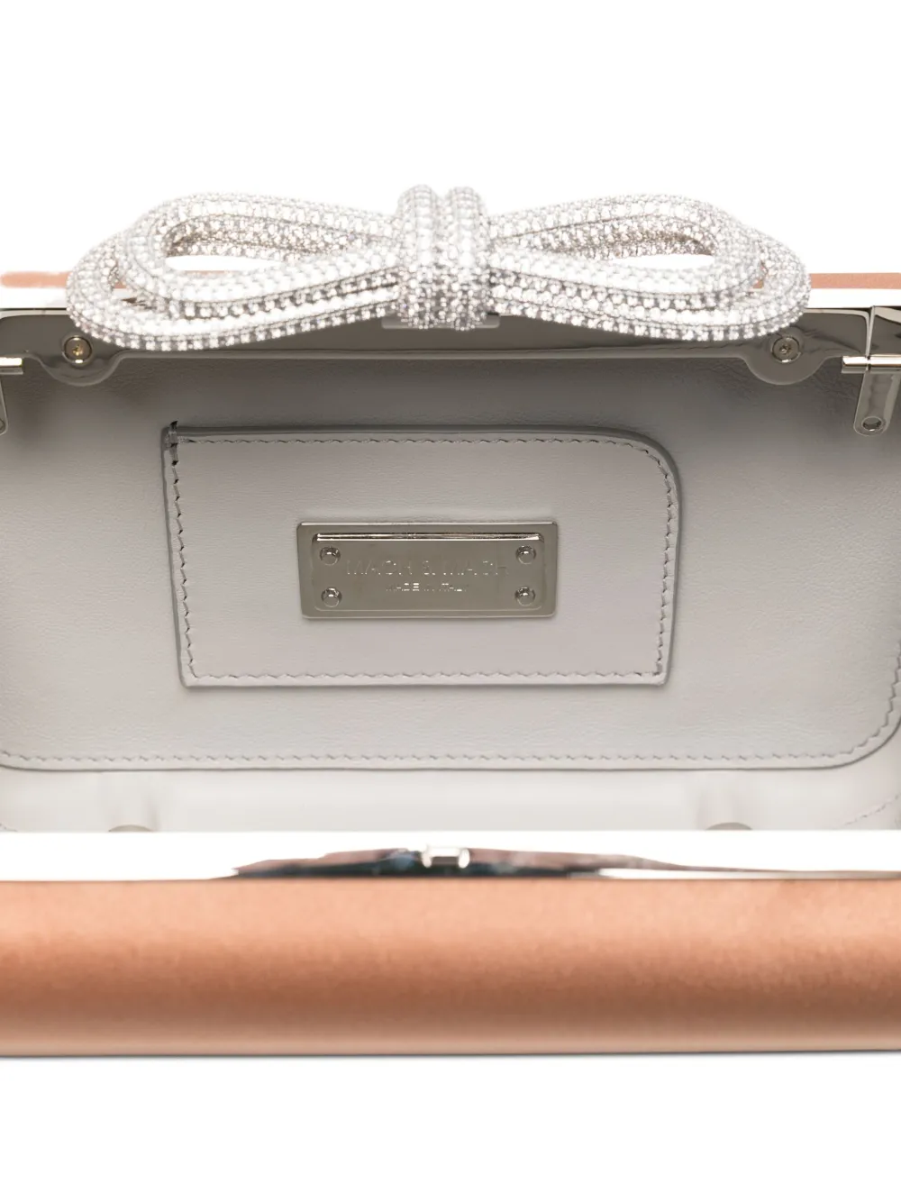 MACH & MACH Clutch verfraaid met kristallen en strikdetail Oranje