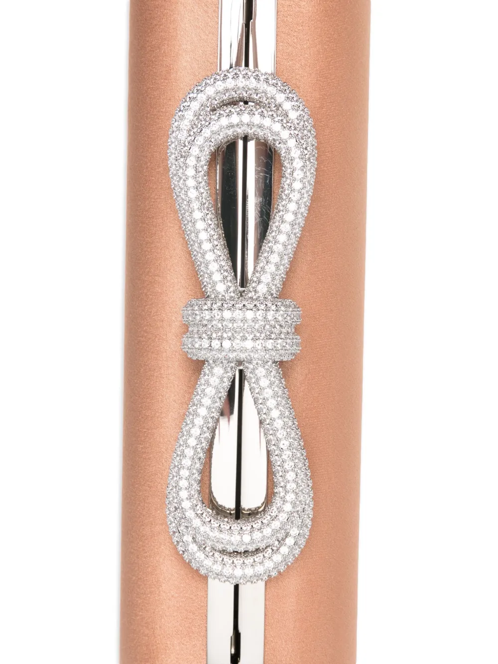 MACH & MACH Clutch verfraaid met kristallen en strikdetail Oranje