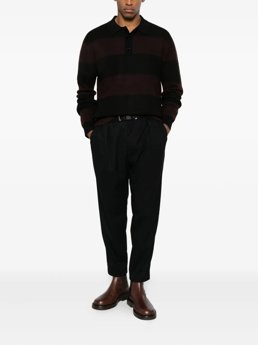 White Sand buckle trousers - Zwart