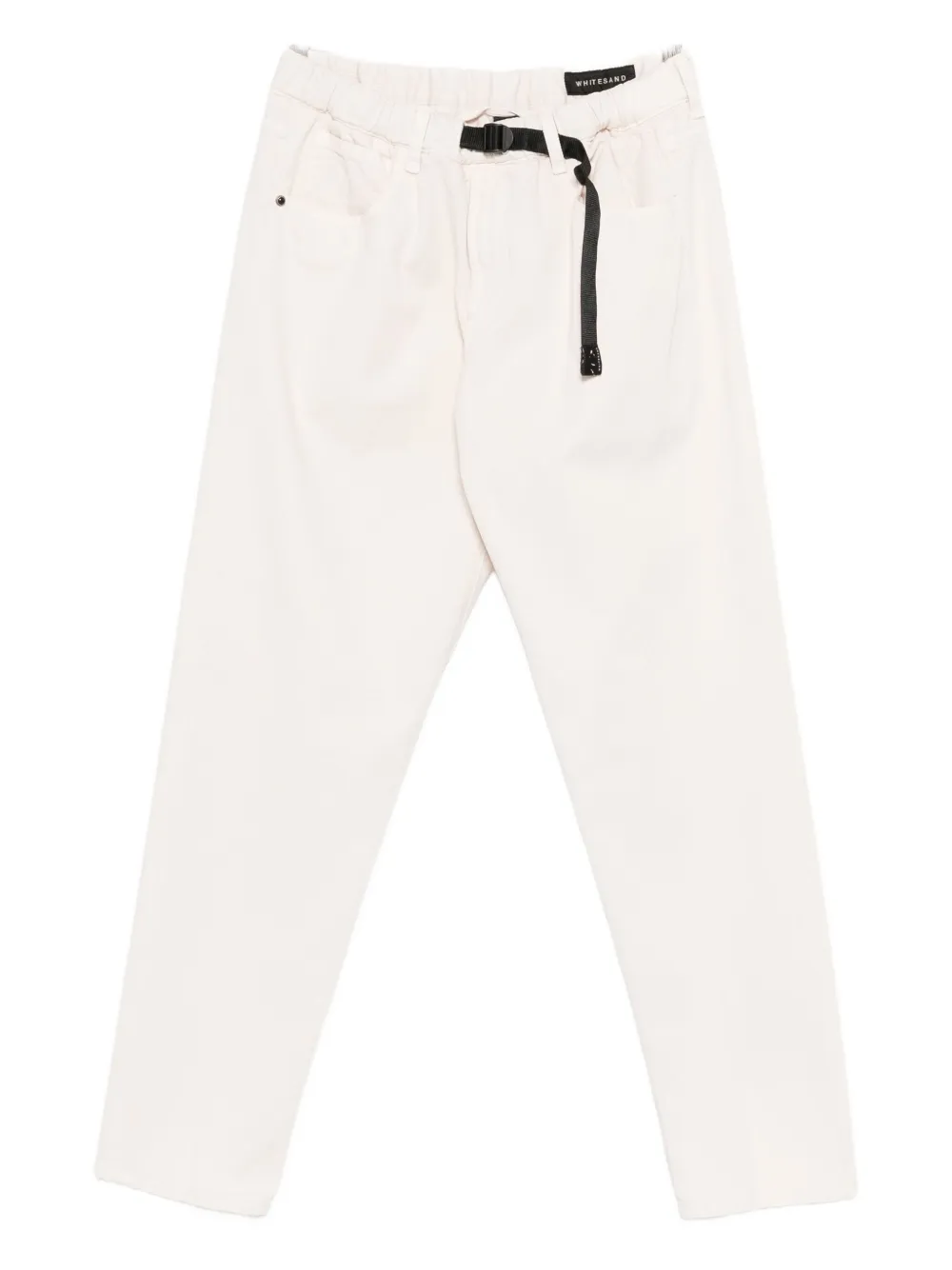 White Sand Buckle Trousers In White