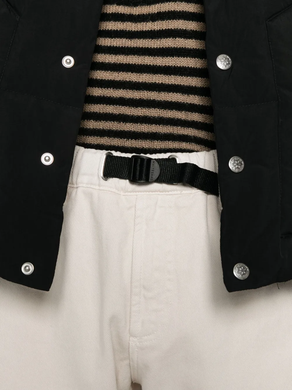 White Sand Buckle Trousers In White