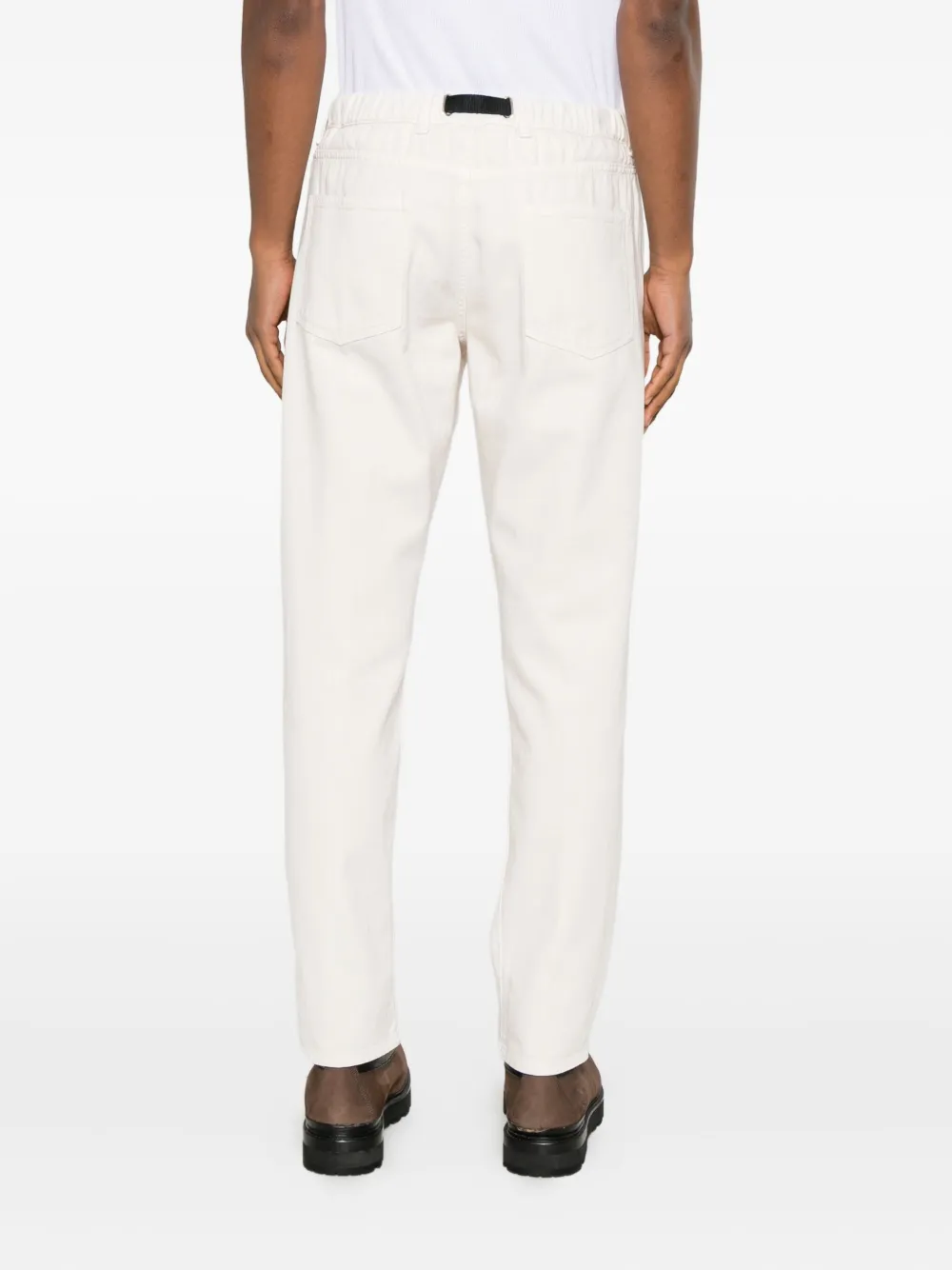 White Sand Buckle Trousers In White
