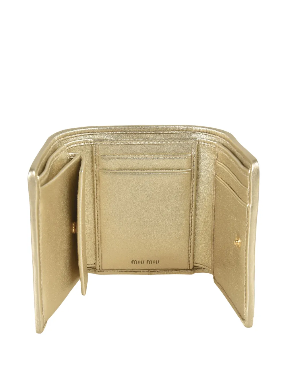 Miu Portemonnee met matelassé-effect Goud