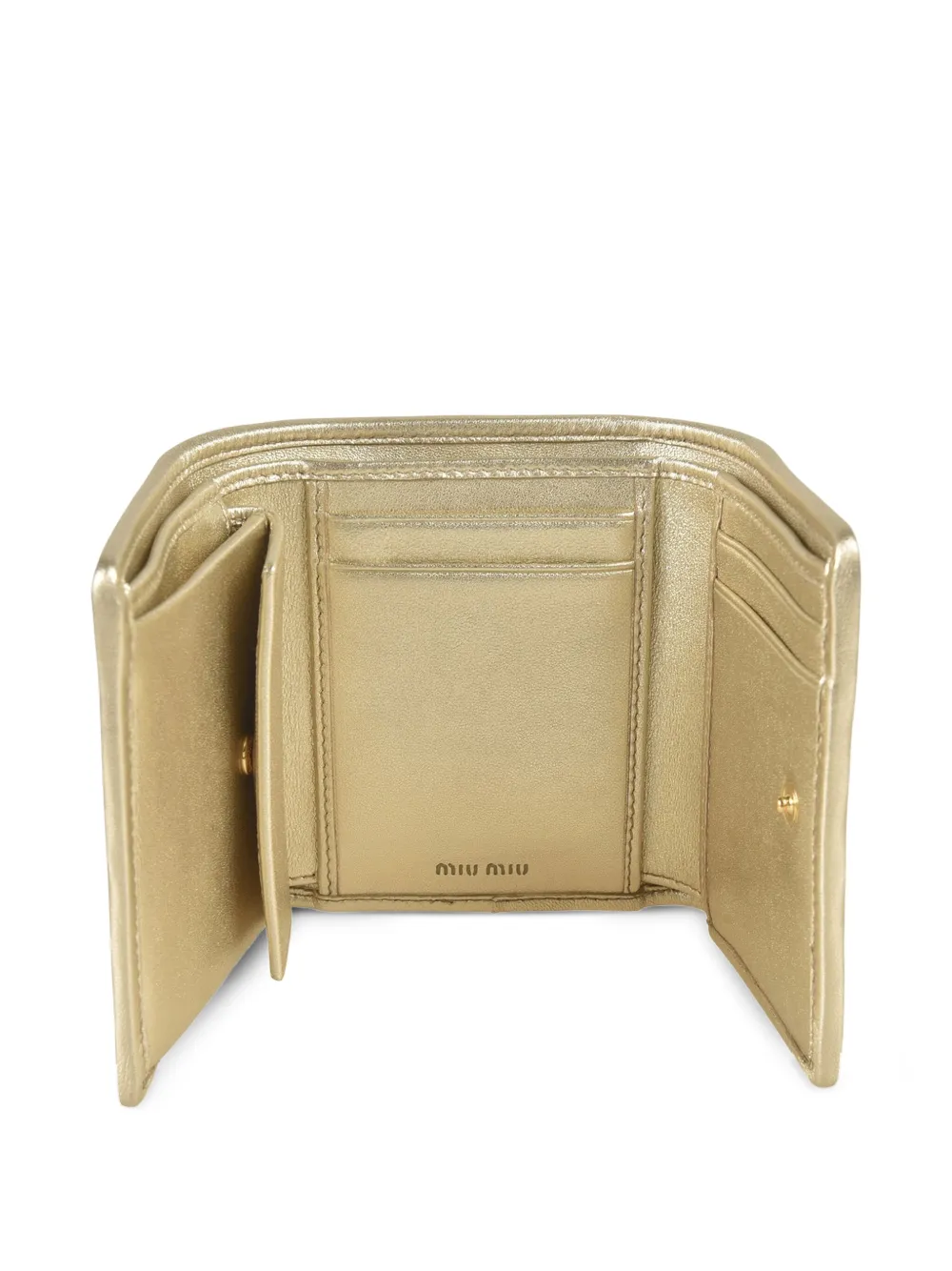 Miu Portemonnee met matelassé-effect Goud