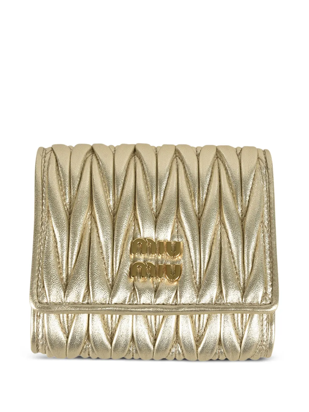 Miu Miu matelasse-effect wallet | Gold | Image 1